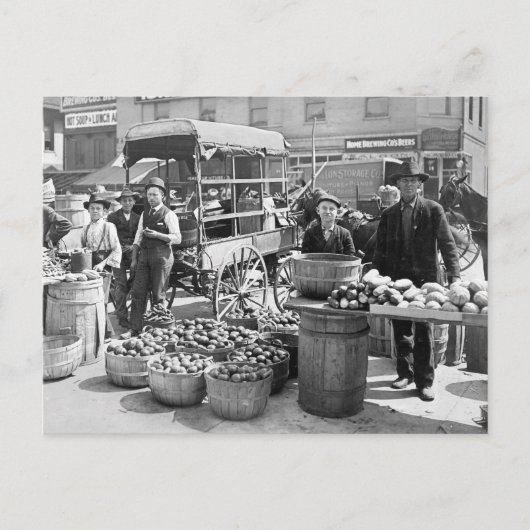 Carte Postale Marché de légumes d'Indianapolis, 1908 (Devant)