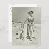 Carte Postale Marche de mère et de fils (Devant / Derrière)