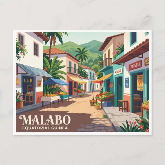 Carte Postale Marché de rue de Malabo Guinée équatoriale (Devant)
