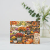 Carte Postale Marché des citrouilles et des chrysanthèmes d'auto (Debout devant)