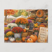 Carte Postale Marché des citrouilles et des chrysanthèmes d'auto (Devant)