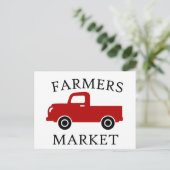 Carte Postale Marché des fermiers, Camion rouge (Debout devant)