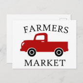 Carte Postale Marché des fermiers, Camion rouge (Devant / Derrière)