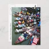 Carte Postale Marché Flottant À Amphawa, Thaïlande (Devant / Derrière)
