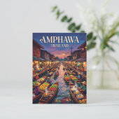 Carte Postale Marché flottant d'Amphawa Thaïlande (Debout devant)