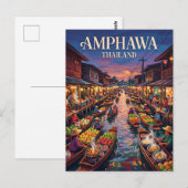 Carte Postale Marché flottant d'Amphawa Thaïlande (Devant / Derrière)