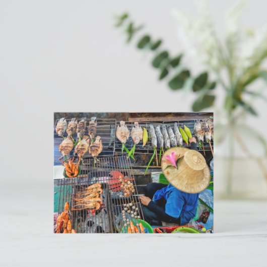 Carte Postale Marché flottant Talin Chan (Debout devant)