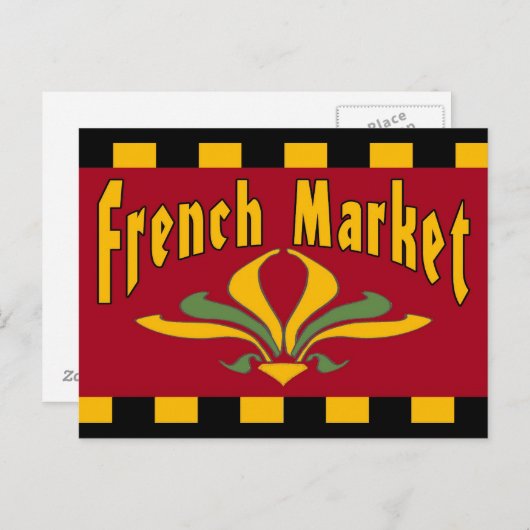 Carte Postale Marché français (Devant / Derrière)