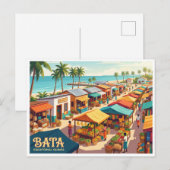 Carte Postale Marché frontalier de Bata Guinée équatoriale (Devant / Derrière)