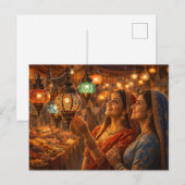 Carte Postale Marché indien magique de lampes (Devant / Derrière)