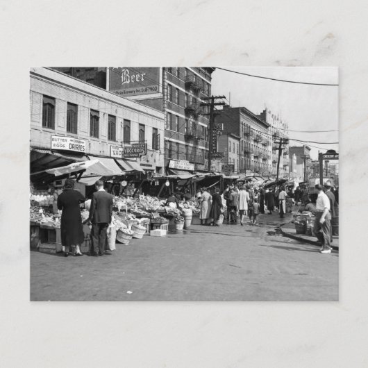 Carte Postale Marché Italien De Pushcart, Bronx : 1940 (Devant)