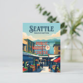 Carte Postale Marché Pike Place Washington (Debout devant)