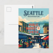 Carte Postale Marché Pike Place Washington (Devant / Derrière)