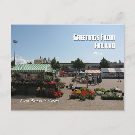 Carte Postale Marché public à Hamina, Finlande (Devant)