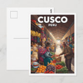 Carte Postale Marché San Pedro, Cusco Pérou (Devant / Derrière)