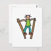 Carte Postale Marche sur échasses (Devant / Derrière)