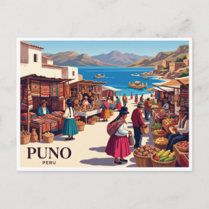 Carte Postale Marché traditionnel de Puno Pérou