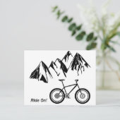 Carte Postale Marche ! VTT Silhouette avec Montagne (Debout devant)