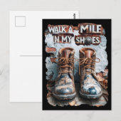 Carte Postale Marcher à un kilomètre dans mes chaussures - Inspi (Devant / Derrière)