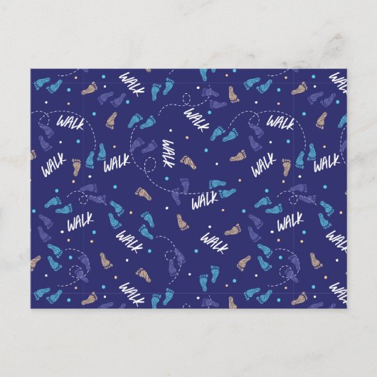 Carte Postale Marcher ensemble : Empreinte Aventure Silhouette (Devant)