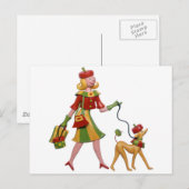 Carte Postale Marcher le chien en style! (Devant / Derrière)