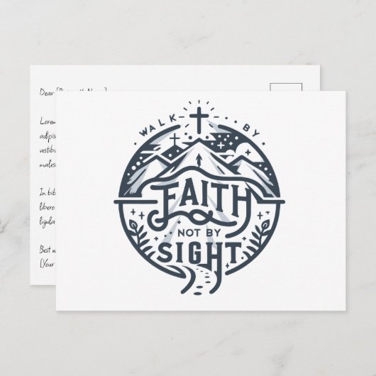 Carte Postale Marcher par la foi, pas à vue (Devant / Derrière)