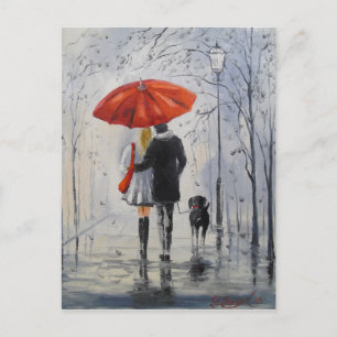 Carte Postale Marcher sous la pluie