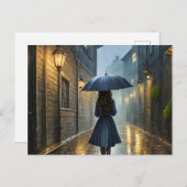 Carte Postale Marcher sous la pluie (Devant / Derrière)