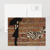 Carte Postale marcher sur le zèbre (Devant / Derrière)