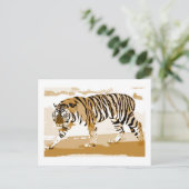 Carte Postale Marcher Tiger Pop Art (Debout devant)