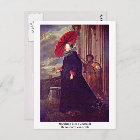 Carte Postale Marchesa Elena Grimaldi Par Anthony Van Dyck (Devant / Derrière)