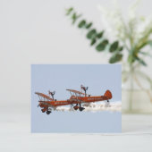 Carte Postale Marcheurs d'ailes aérobies biplane (Debout devant)