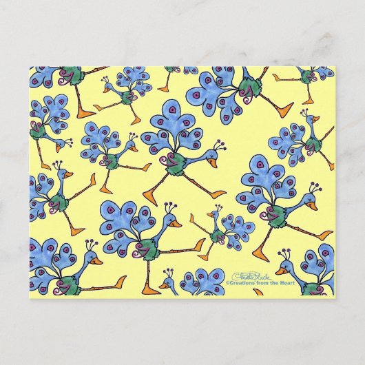 Carte Postale Marching Peacock collage (Devant)