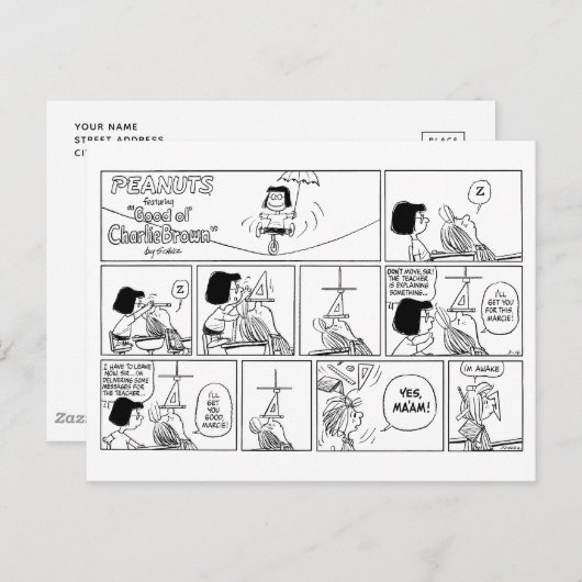 Carte Postale Marcie & Peppermint Patty Dans La Classe (Devant / Derrière)