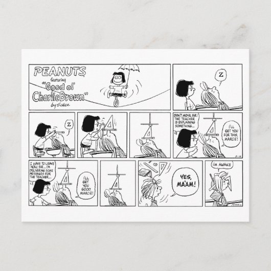 Carte Postale Marcie & Peppermint Patty Dans La Classe (Devant)