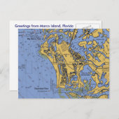 Carte Postale Marco Island, Floride Carte Nautique (Devant / Derrière)