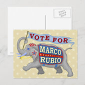 Carte Postale Marco Rubio Président Eléphant Républicain 2016 (Devant / Derrière)