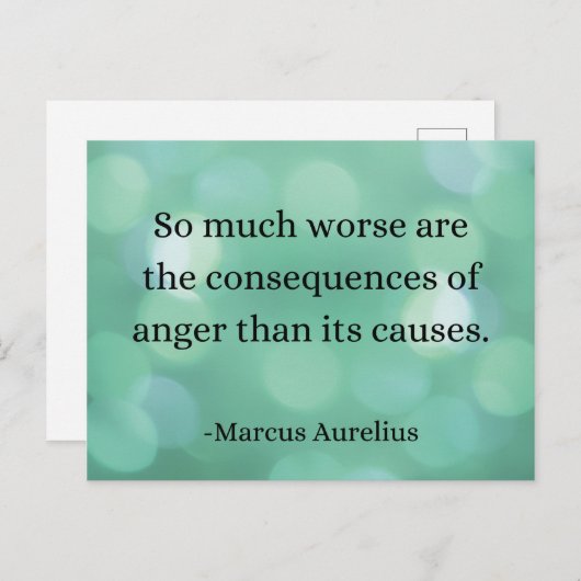 Carte Postale Marcus Aurelius : Conquérir la colère, Trouver la  (Devant / Derrière)