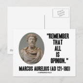 Carte Postale Marcus Aurelius Se Souvient Que Tout Est Une Citat (Devant / Derrière)
