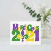 Carte Postale Mardi Gras 2021 fleur-de-lis (Debout devant)
