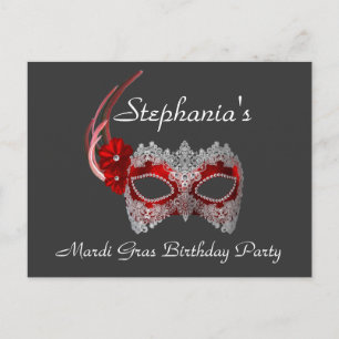 Carte Postale "Mardi Gras Anniversaire" - Invitation à la fête