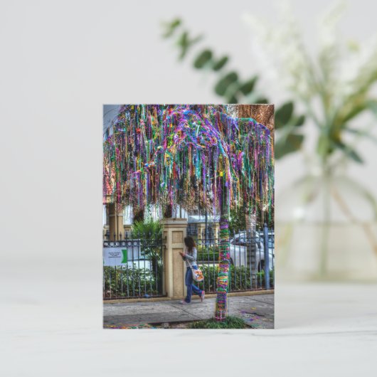 Carte postale Mardi Gras Bead Tree (Debout devant)