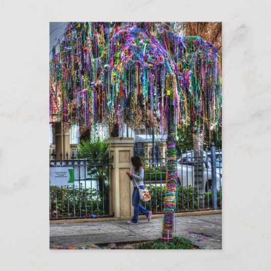 Carte postale Mardi Gras Bead Tree (Devant)