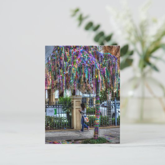 Carte postale Mardi Gras Bead Tree (Debout devant)