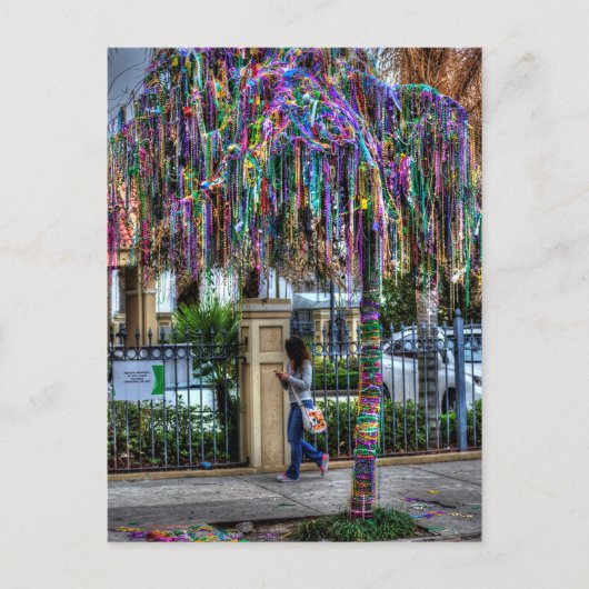 Carte postale Mardi Gras Bead Tree (Devant)