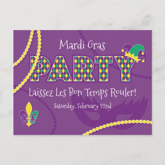 Carte Postale Mardi Gras Beads (Devant)