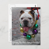 Carte Postale Mardi Gras Bulldog (Devant / Derrière)