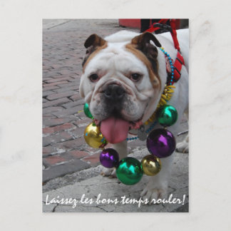 Carte Postale Mardi Gras Bulldog