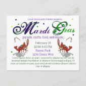 Carte Postale Mardi Gras Crawdads bière (Devant)