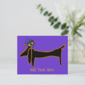 Carte Postale Mardi Gras Dachshund t (Debout devant)